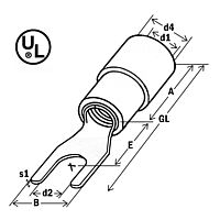 Fork terminals DIN 46237