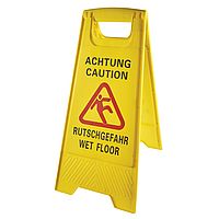 Warnschild Kunststoff „Achtung Rutschgefahr“, gelb