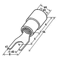 Fork terminals DIN 46237
