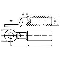 Al and Cu cable lugs, longitudinally sealed