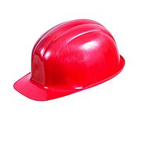 Electrician's safety helmet red electric arc