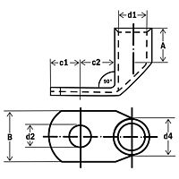 Angled cable lugs 90° acc. to DIN 46325